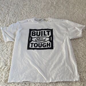 NWOT Ford White Tee with Black 'Built Tough' Square Logo